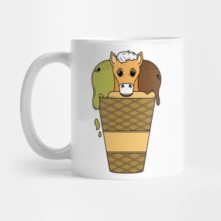 Cute horse in a mug with ice creme Mug